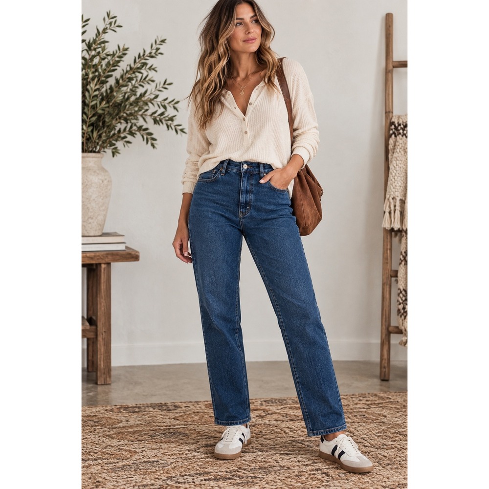 Judy Blue High Rise Straight Leg Jeans Dark Wash Denim Size 7/28